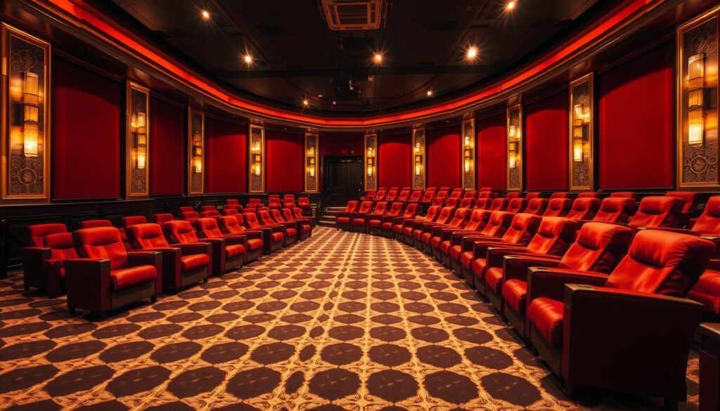 checkered style carpets for movie theatres